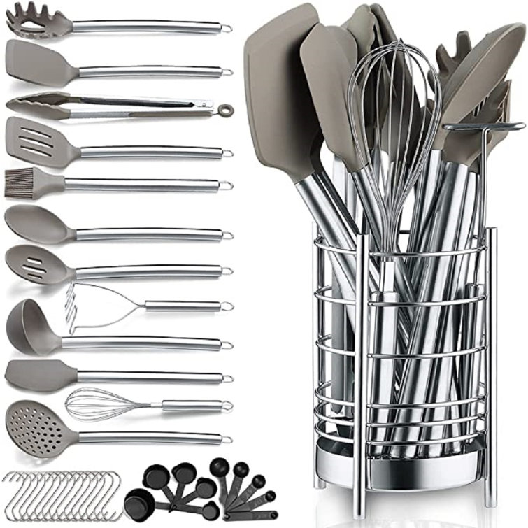 ASA 38 Piece Stainless Steel Cooking Utensil Set with Utensil Crock